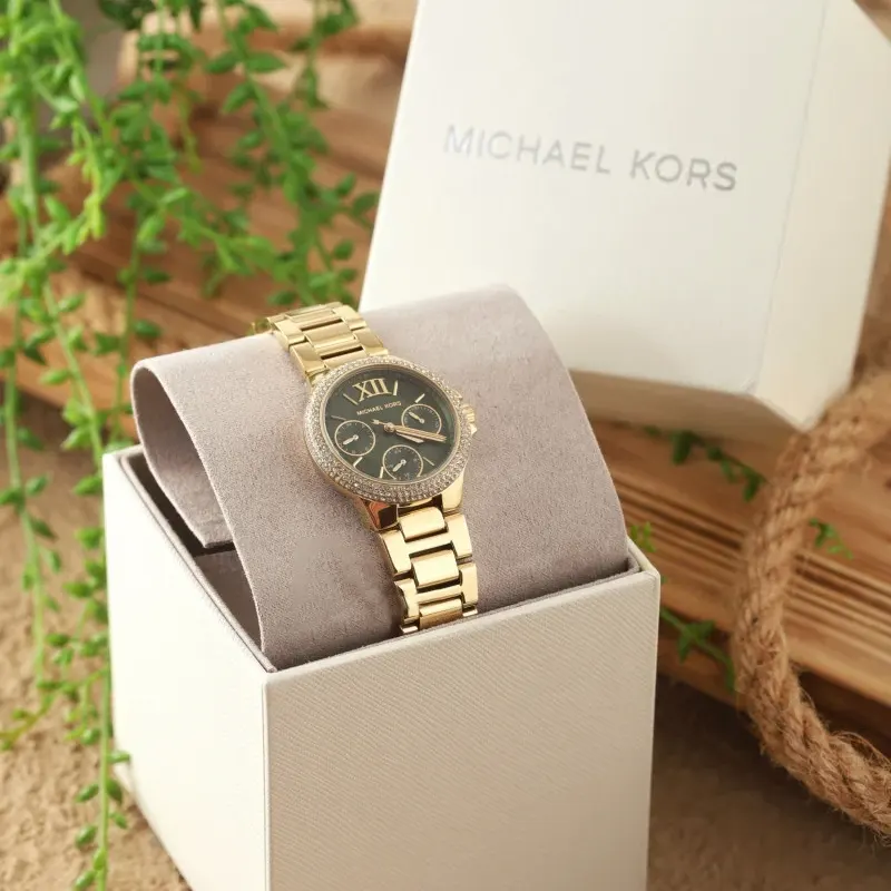 Michael Kors Camille Radient Green Dial Ladies Watch- MK6981
